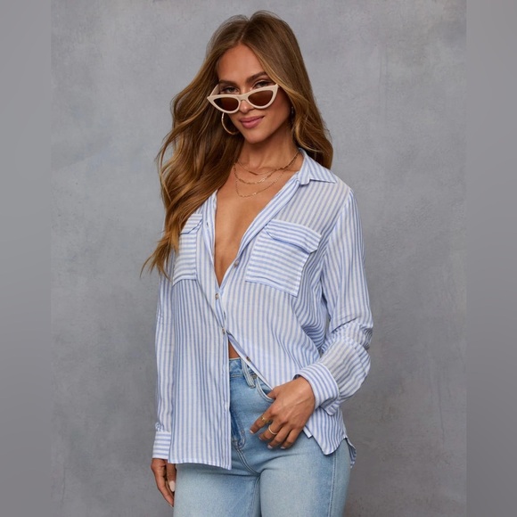 Vici Stripe Button Down - Picture 1 of 9